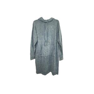 Torrid Hoodie Sweatshirt Dress Size 1 Blue Acid Wash Long Sleeve